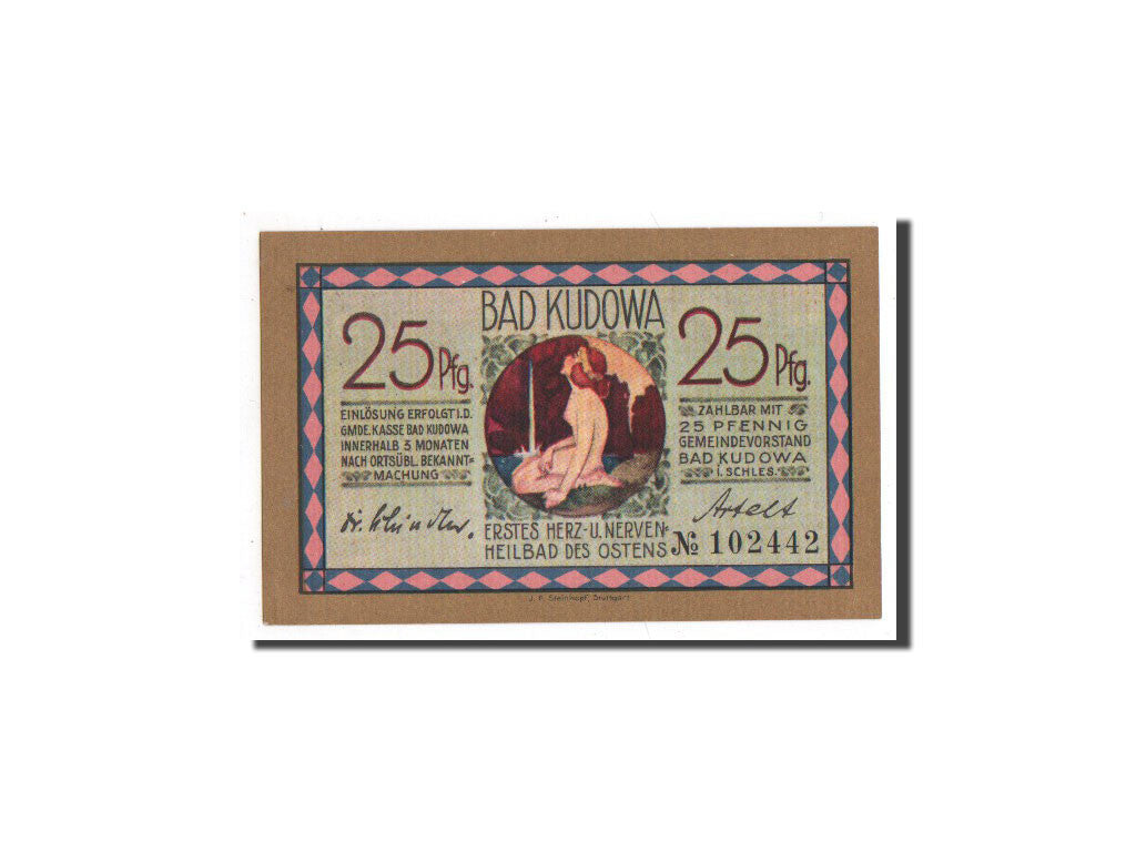 Banknote, Germany, Kudowa, 25 Pfennig, paysage, O.D, Undated, UNC(65-70)