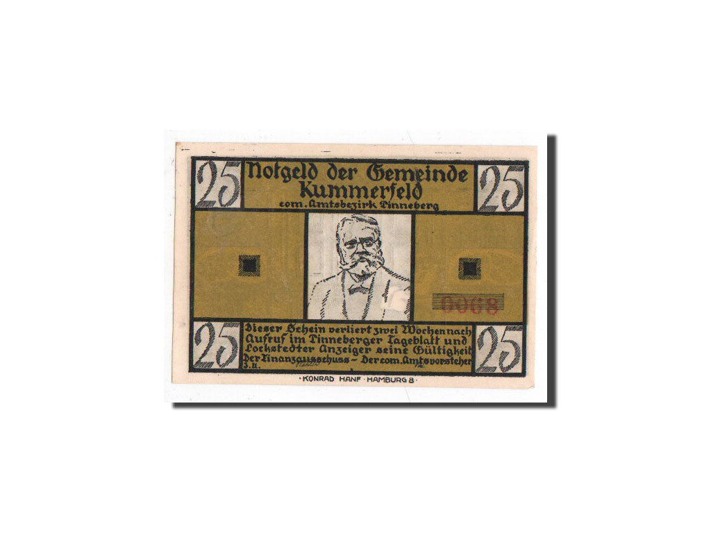 Banknote, Germany, Kummerfeld, 25 Pfennig, personnage 1, O.D, Undated