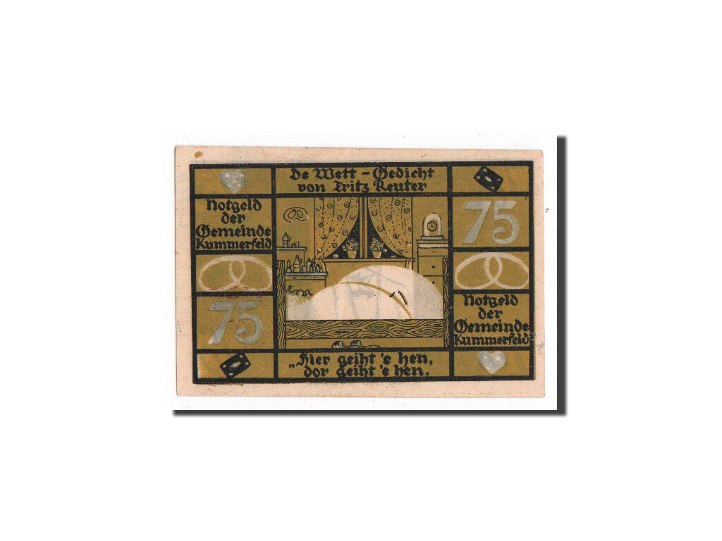 Banknote, Germany, Kummerfeld, 75 Pfennig, pièce, O.D, Undated, UNC(65-70)