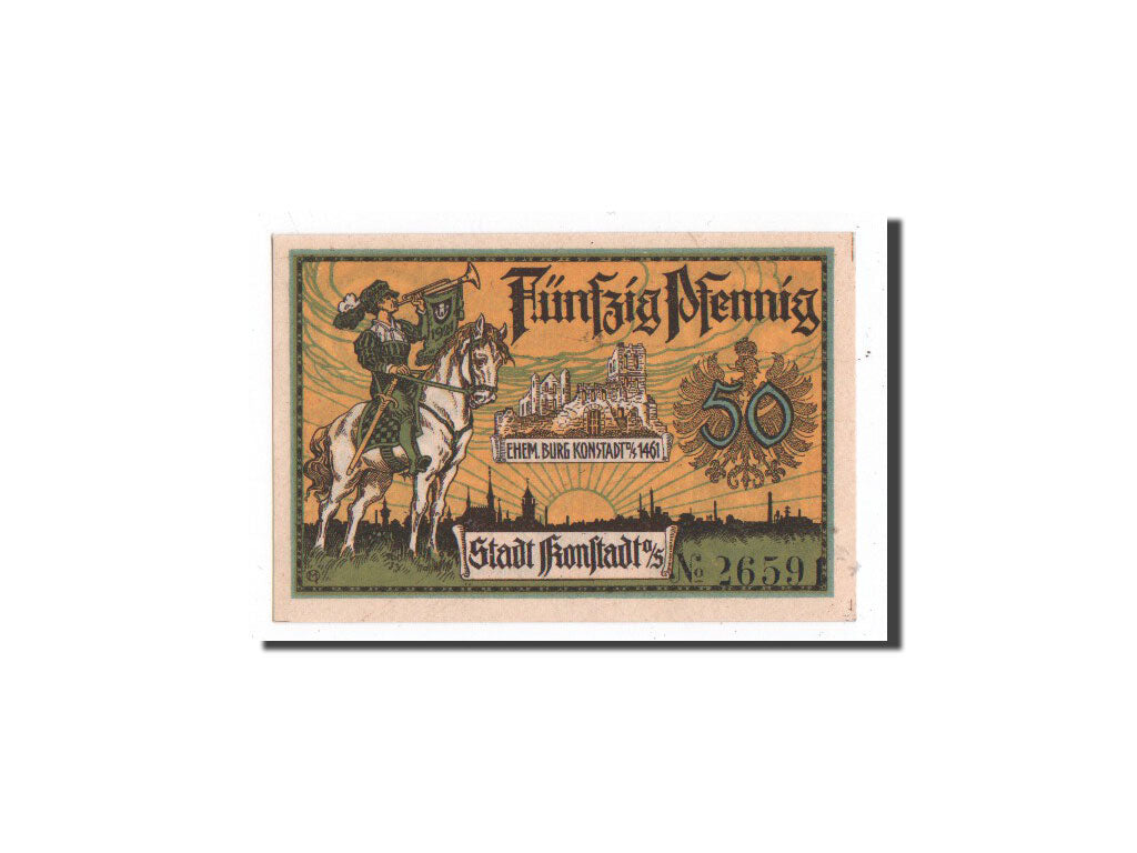 Biljet, Duitsland, Konstadt, 50 Pfennig, cavalier, 1921, 1921-03-20, NIEUW