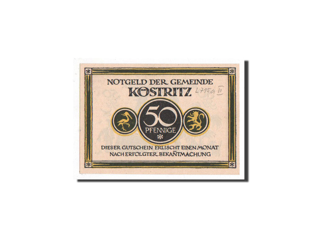 Banknote, Germany, Köstritz, 50 Pfennig, personnage 3, O.D, Undated