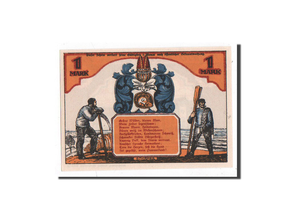 Banknote, Germany, köslin, 1 Mark, place, 1921, Undated, UNC(65-70), Mehl:735.1