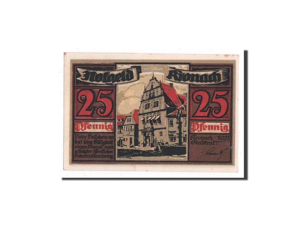 Banknote, Germany, Kronach, 25 Pfennig, Maison, 1921, Undated, UNC(65-70)