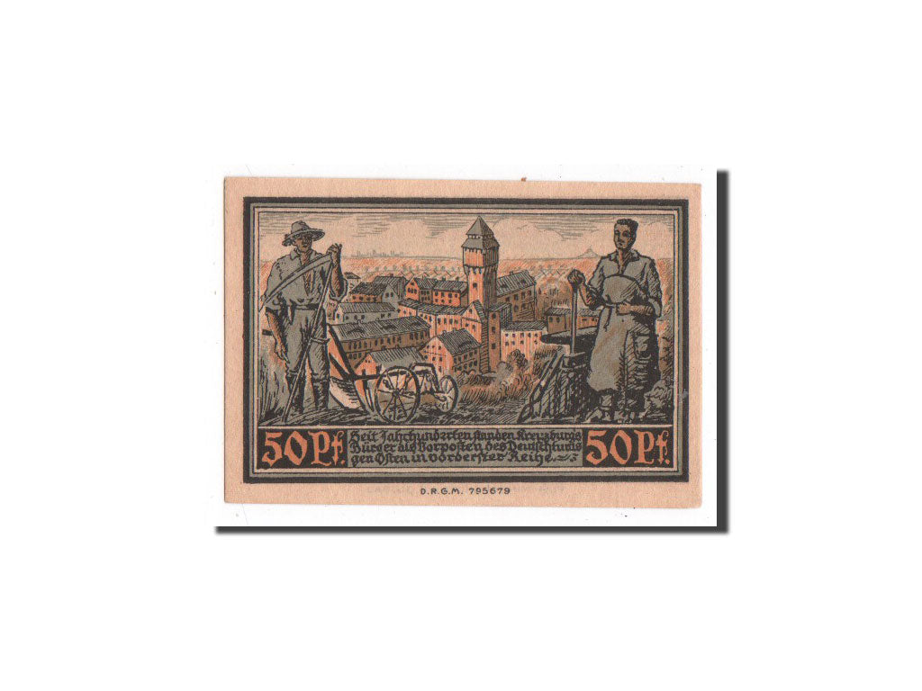 Banknote, Germany, Kreuzburg, 50 Pfennig, Ville, 1921, 1921-10-18, UNC(65-70)