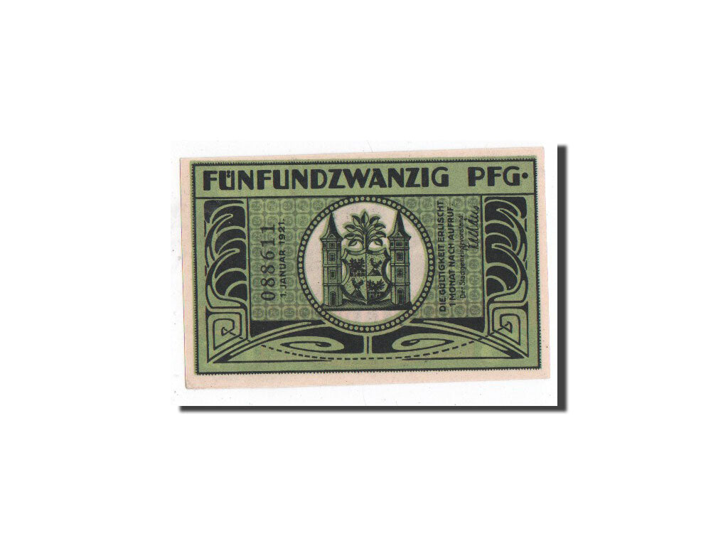 Banknote, Germany, Llmenau, 25 Pfennig, Batiment, 1921, 1921-01-01, UNC(65-70)