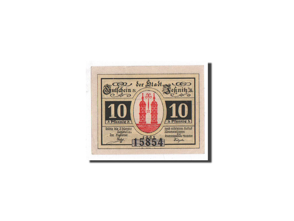 Banknote, Germany, Jessnitz, 10 Pfennig, paysage, 1921, Undated, UNC(65-70)