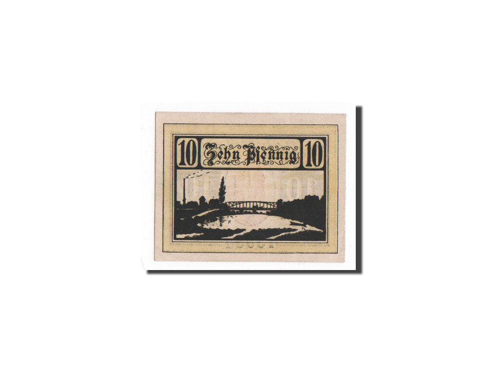 Banknote, Germany, Jessnitz, 10 Pfennig, paysage, 1921, Undated, UNC(65-70)