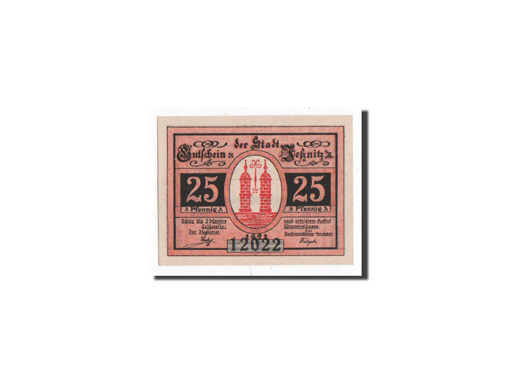 Banknote, Germany, Jessnitz, 25 Pfennig, paysage, 1921, Undated, UNC(65-70)