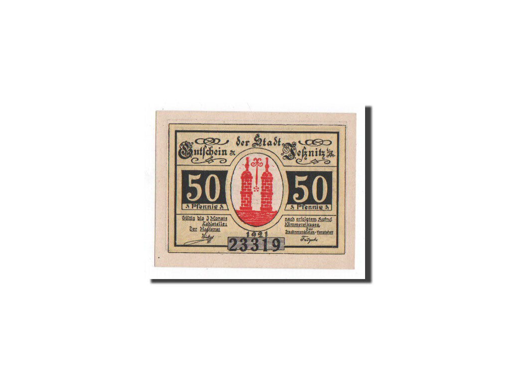 Banknote, Germany, Jessnitz, 50 Pfennig, paysage, 1921, Undated, UNC(65-70)
