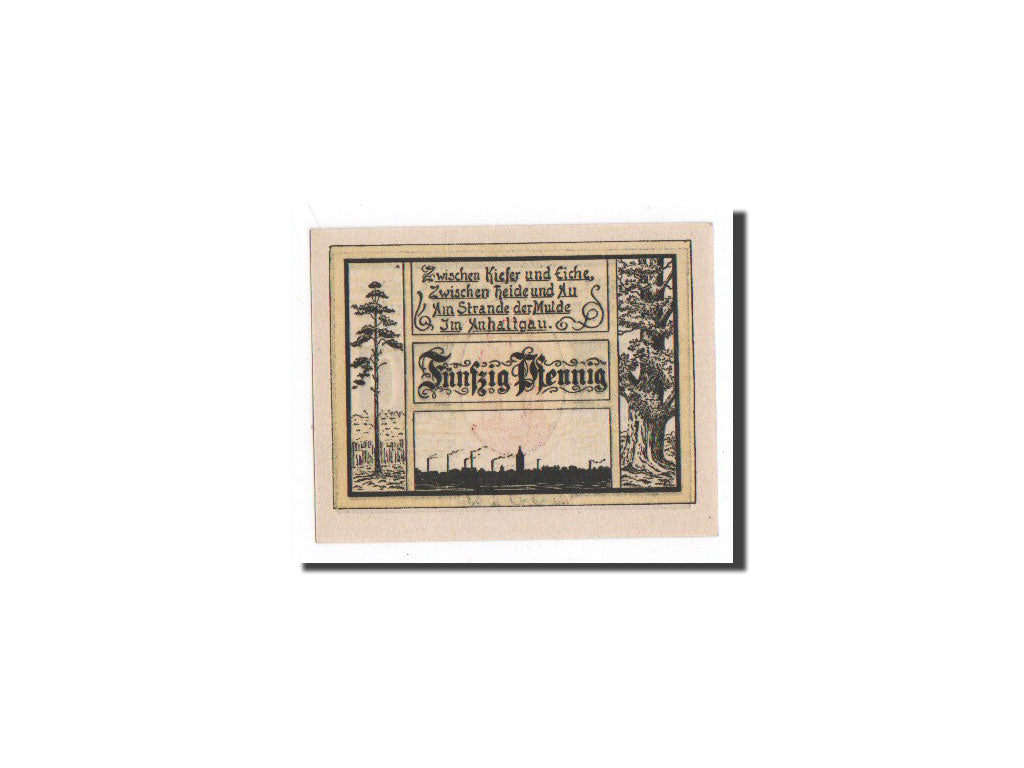 Banknote, Germany, Jessnitz, 50 Pfennig, paysage, 1921, Undated, UNC(65-70)