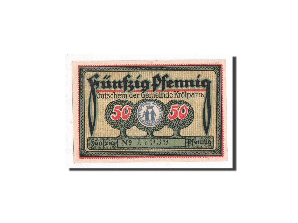 Billete, Alemania, Krölpa in Thür., 50 Pfennig, paysage, 1921, 1921-07-31
