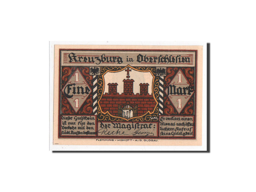 Biljet, Duitsland, Krakow, 1 Mark, personnage, O.D, Undated, NIEUW, Mehl:744.3b