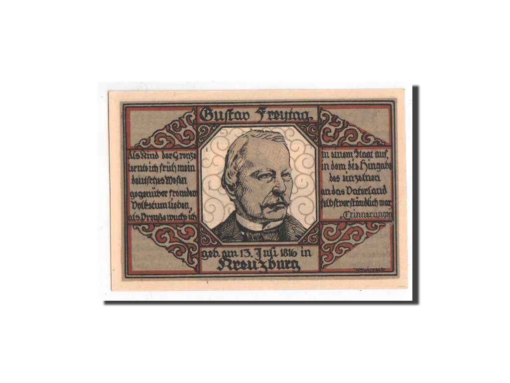 Biljet, Duitsland, Krakow, 1 Mark, personnage, O.D, Undated, NIEUW, Mehl:744.3b
