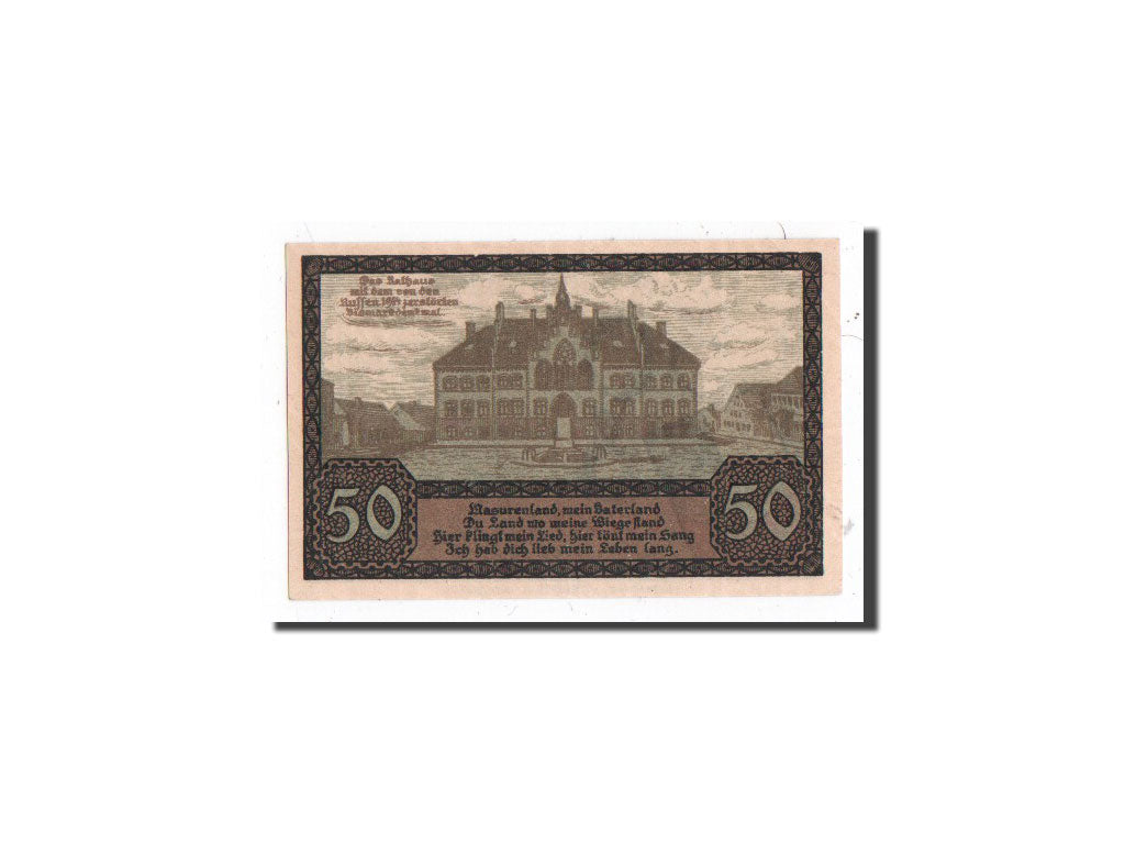 Banknote, Germany, Johannisburg, 50 Pfennig, château, 1920, 1920-10-01