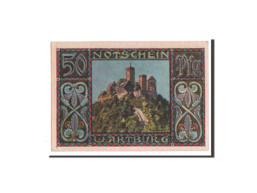 Banknote, Germany, Eisenach Stadt, 50 Pfennig, château, O.D, Undated