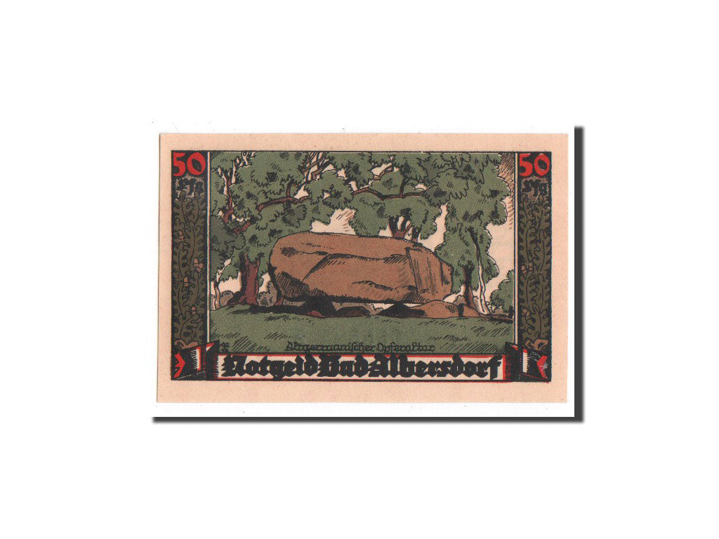 Banknote, Germany, Albersdorf, 50 Pfennig, paysage, 1922, 1922-01-01