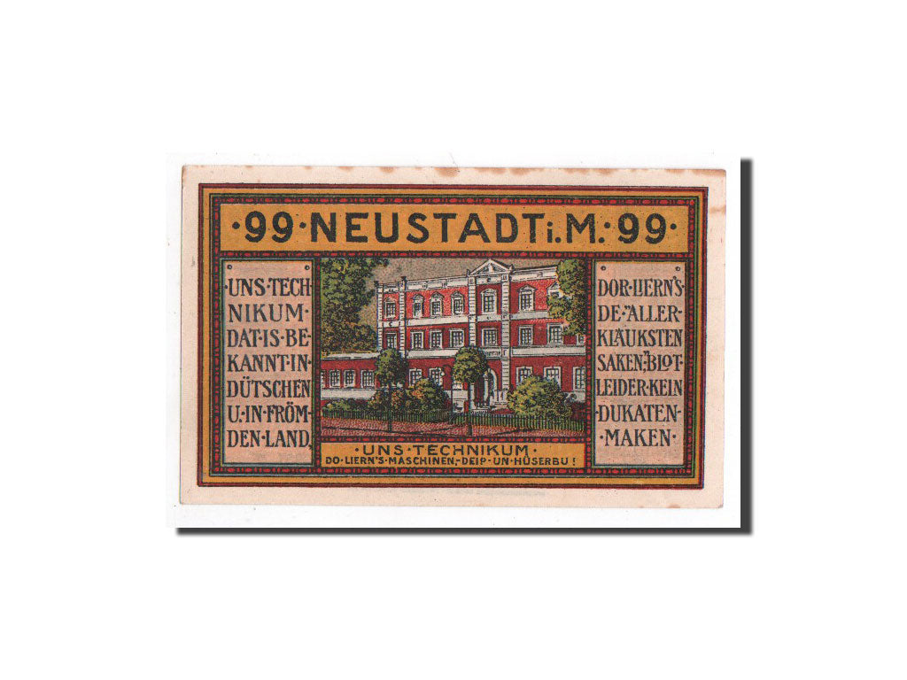 Banknote, Germany, Neustadt Stadt, 99 Pfennig, personnage, 1921, 1921-11-24