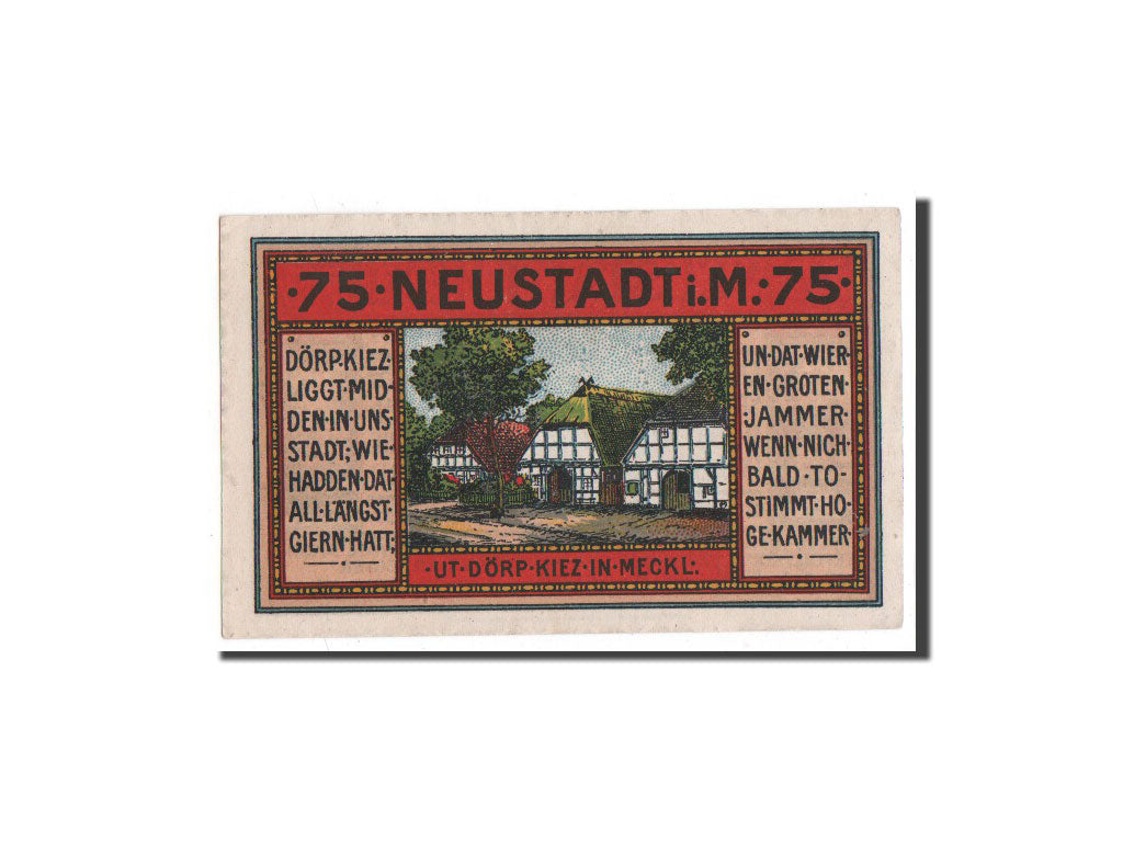 Banknote, Germany, Neustadt Stadt, 75 Pfennig, Maison, 1921, 1921-11-24