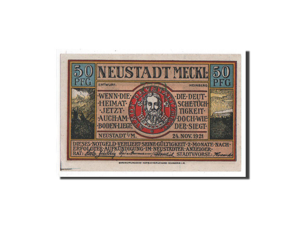 Billete, Alemania, Neustadt Stadt, 50 Pfennig, château, 1921, 1921-11-24, UNC
