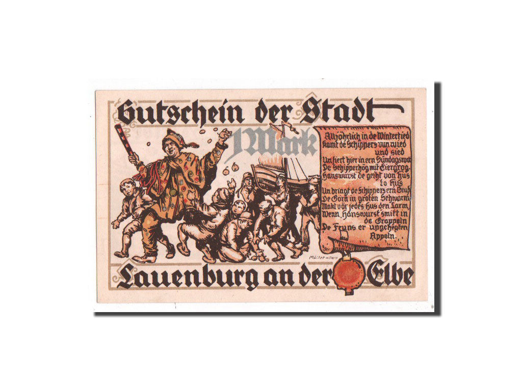 Banknote, Germany, Lauenburg a.d. Elbe, 1 Mark, jocker, 1921, 1921-07-01