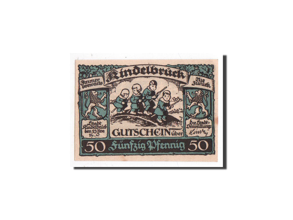 Banknote, Germany, Kindelbrück, 50 Pfennig, paysage, 1920, 1920-11-23