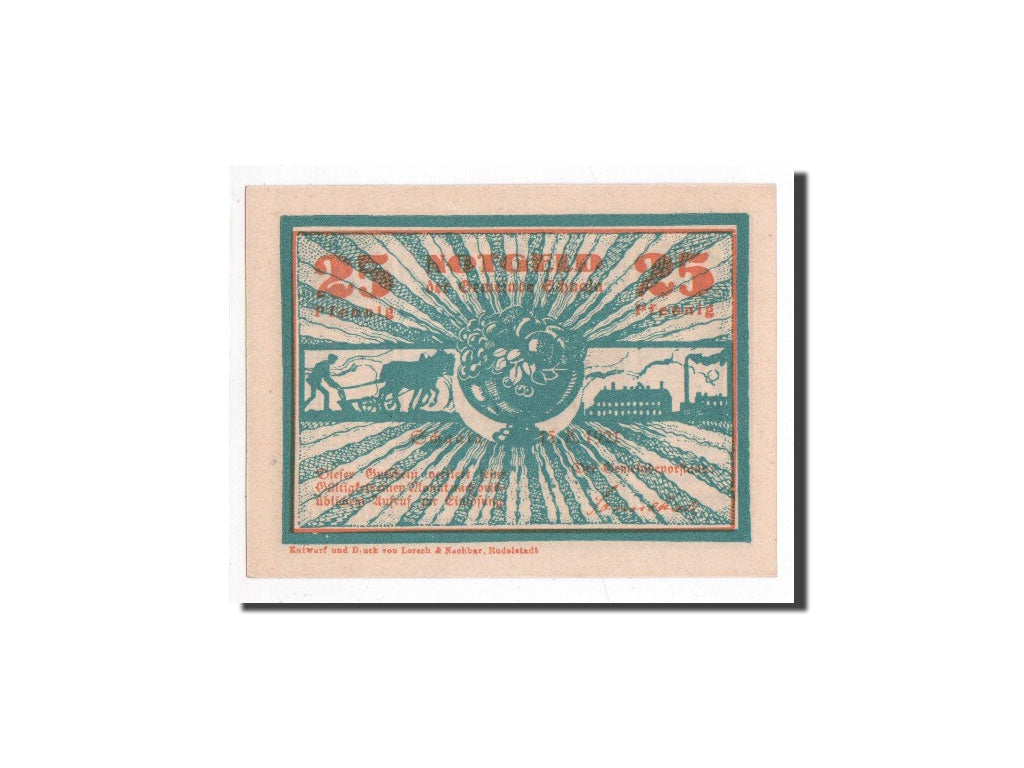 Banknot, Niemcy, Schaala, 25 Pfennig, arbre, 1921, 1921-08-15, UNC(65-70)