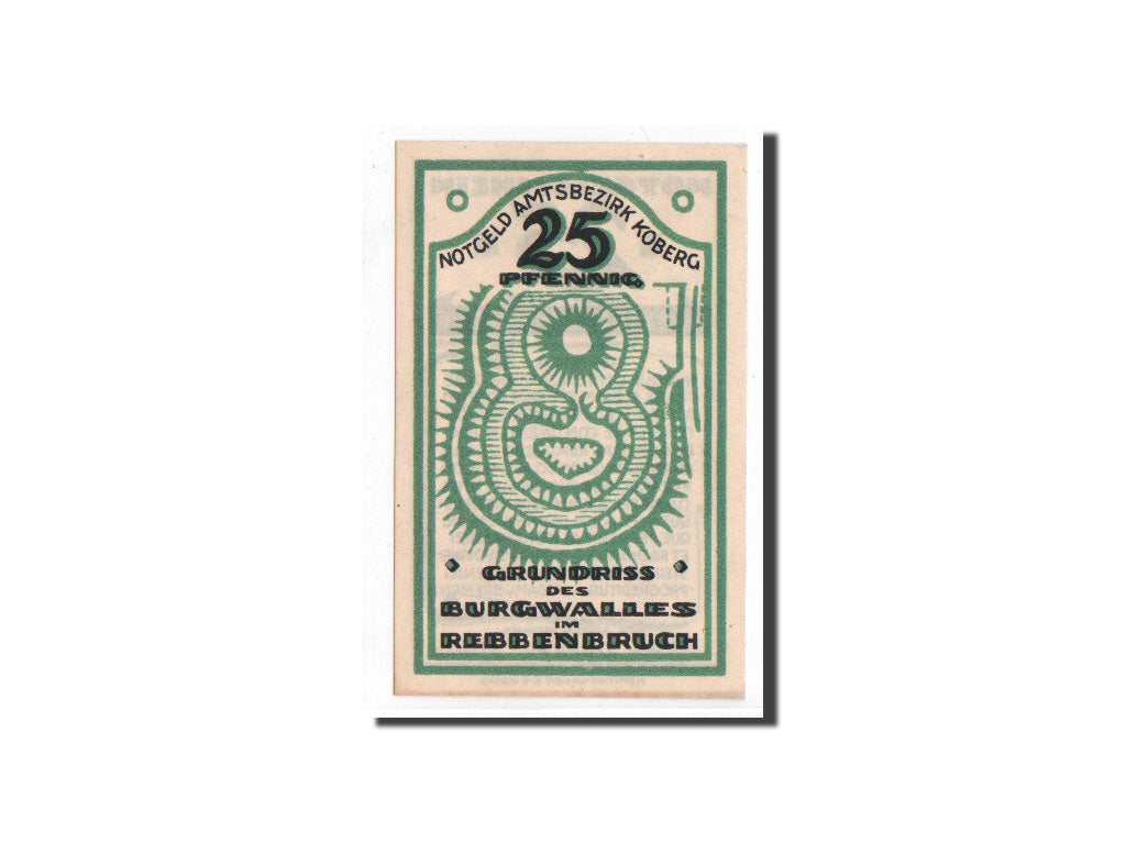 Geldschein, Deutschland, Koberg, 25 Pfennig, Citation, O.D, Undated, UNZ