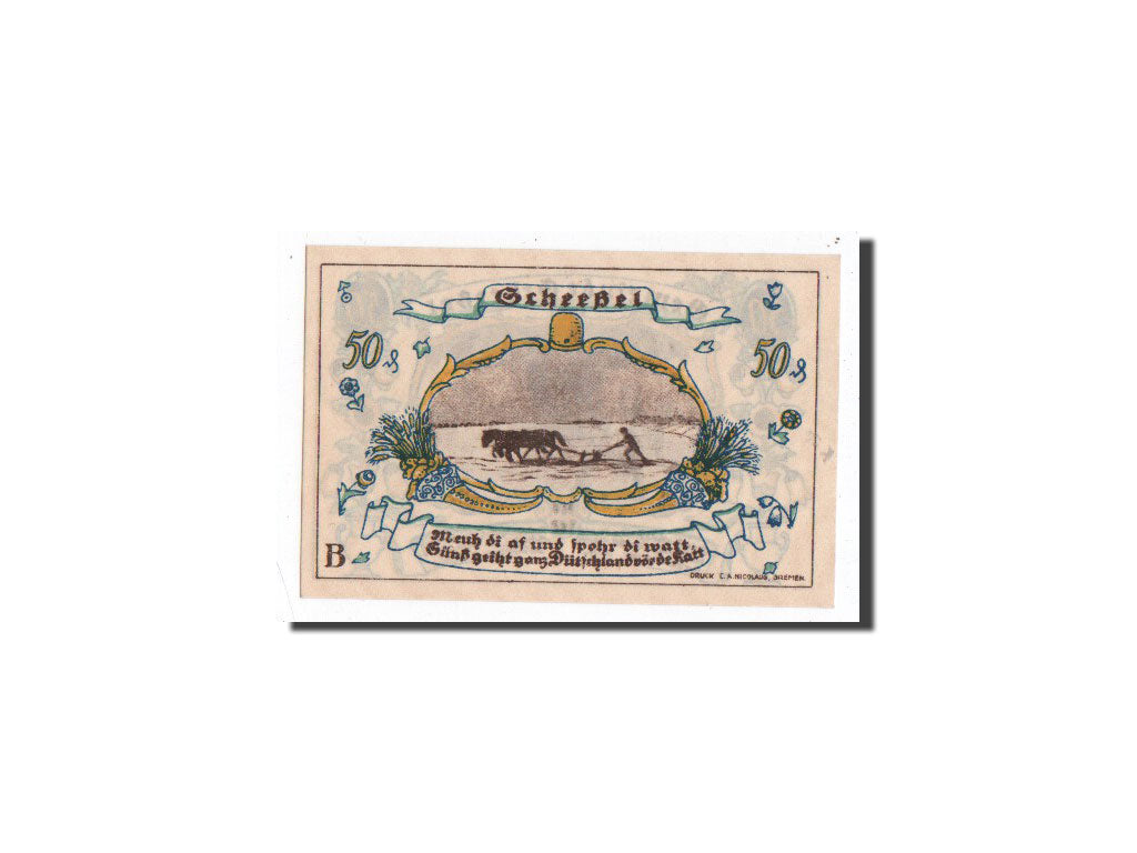 Geldschein, Deutschland, Scheessel, 50 Pfennig, métier, 1921, 1921-01-01, UNZ