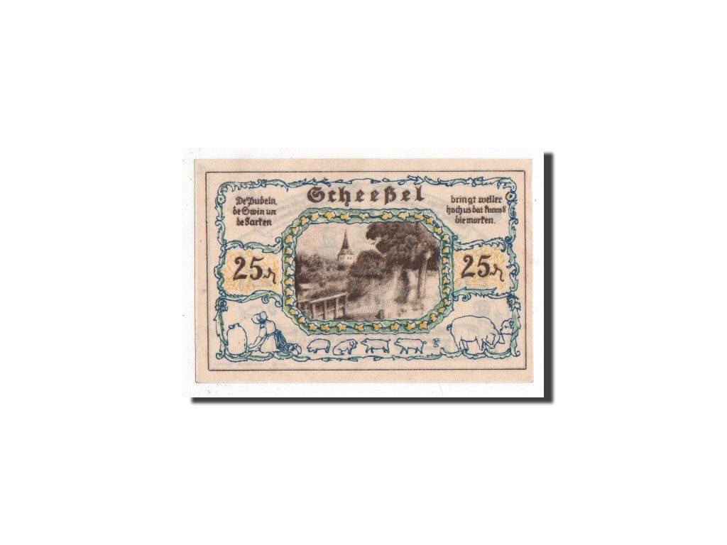 Geldschein, Deutschland, Scheessel, 25 Pfennig, personnage, 1921, 1921-01-01