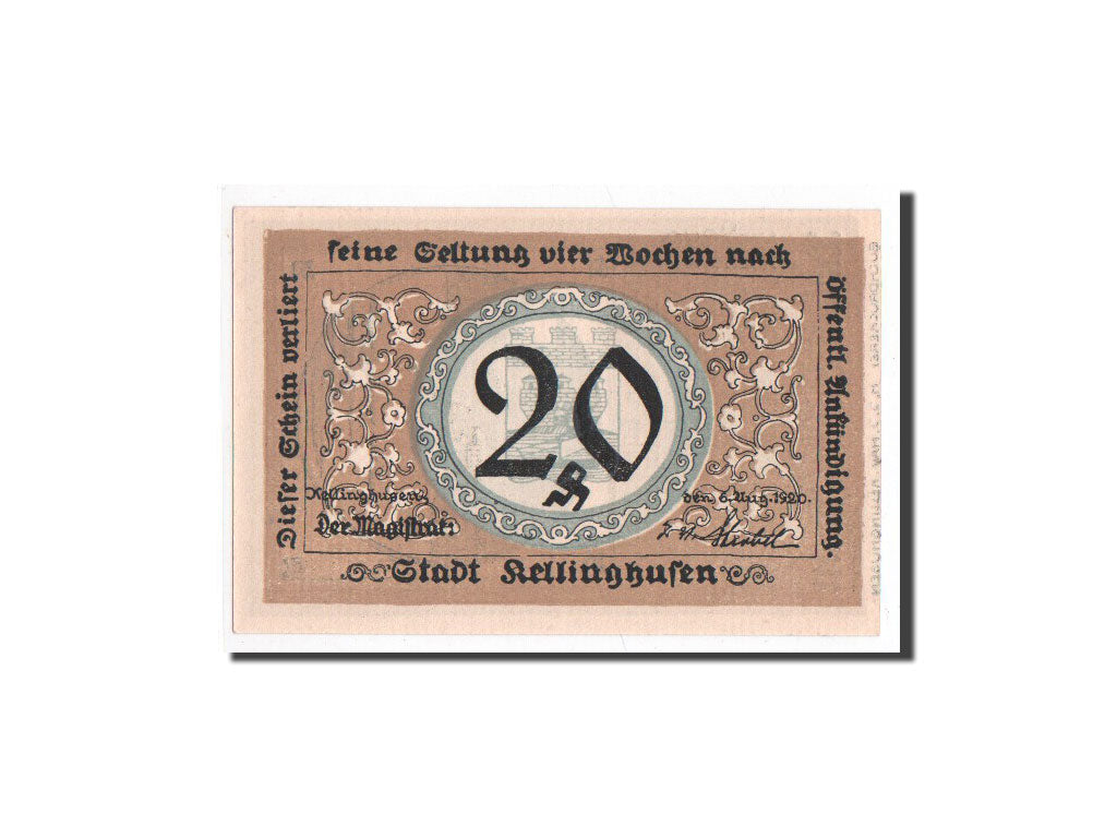 Banknote, Germany, Kellinghusen, 20 Pfennig, paysage, 1920, 1920-08-06