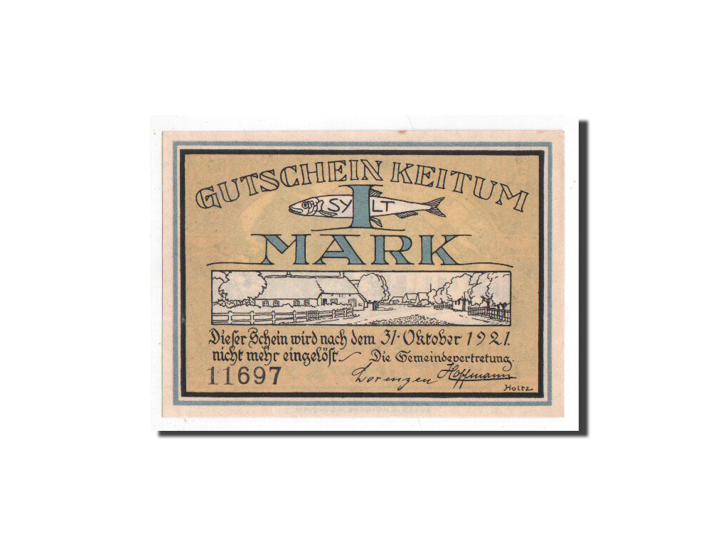 Banknote, Germany, Keitum, 1 Mark, paysage, O.D, Undated, UNC(65-70), Mehl:685.3