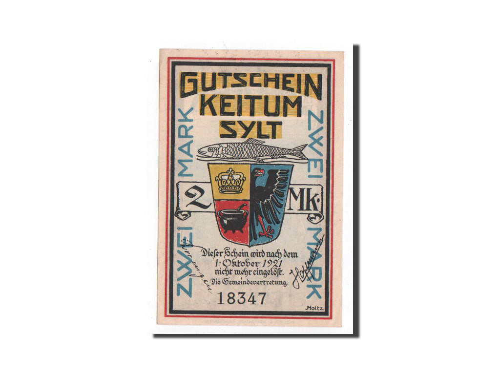 Banknote, Germany, Keitum, 2 Mark, carte, O.D, Undated, UNC(65-70), Mehl:685.4