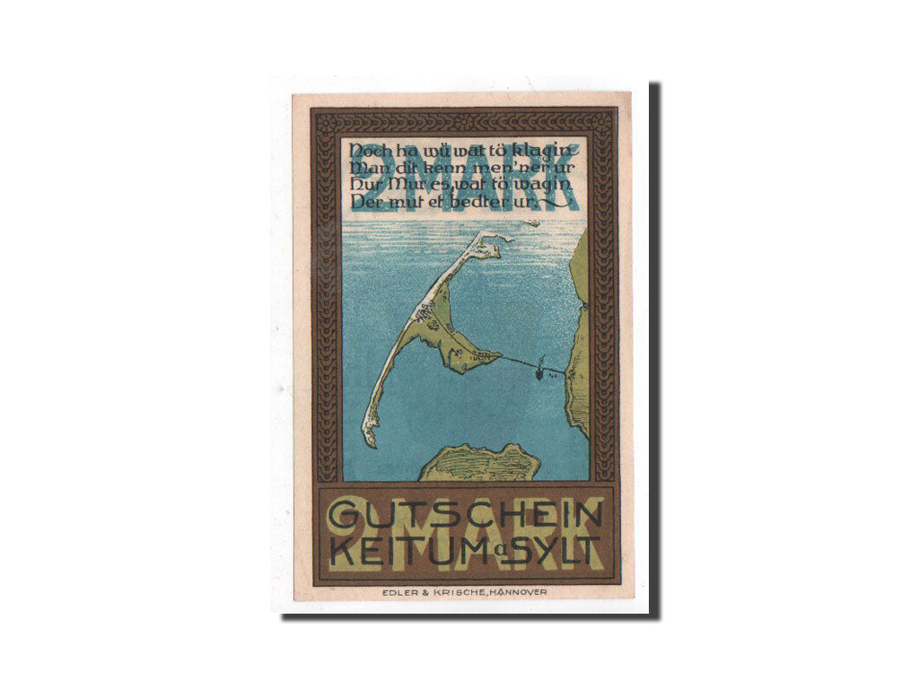 Banknote, Germany, Keitum, 2 Mark, carte, O.D, Undated, UNC(65-70), Mehl:685.4