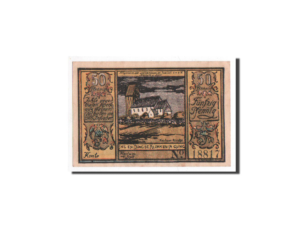 Banknote, Germany, Keitum, 50 Pfennig, monnaies/billets, 1922, Undated