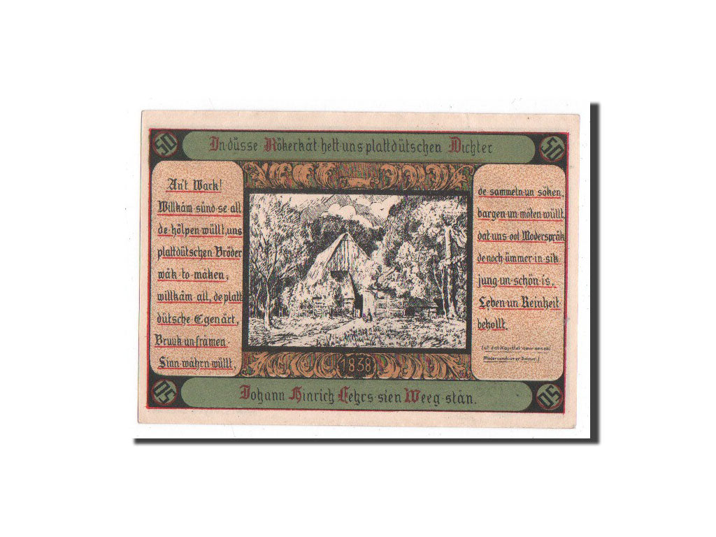 Banknote, Germany, Itzehoe, 50 Pfennig, paysage, O.D, Undated, UNC(65-70)