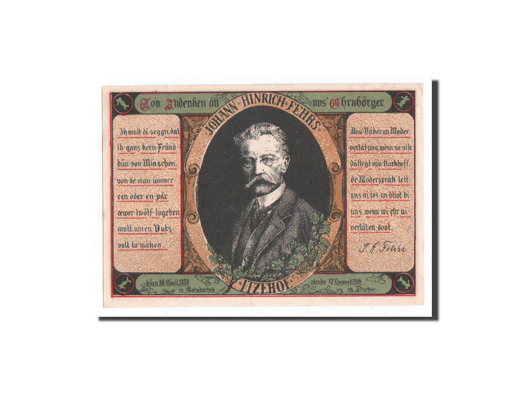 Banknote, Germany, Itzehoe, 100 Pfennig, personnage, O.D, Undated, UNC(65-70)
