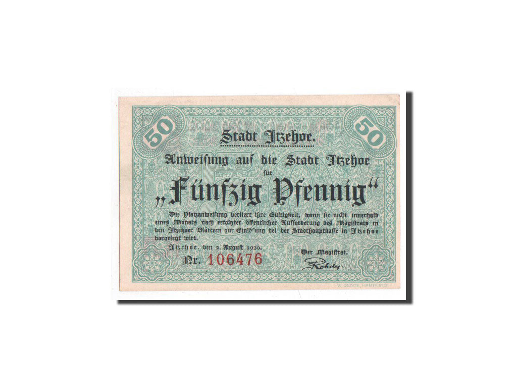 Banknote, Germany, Itzehoe, 50 Pfennig, personnage, 1920, 1920-08-02