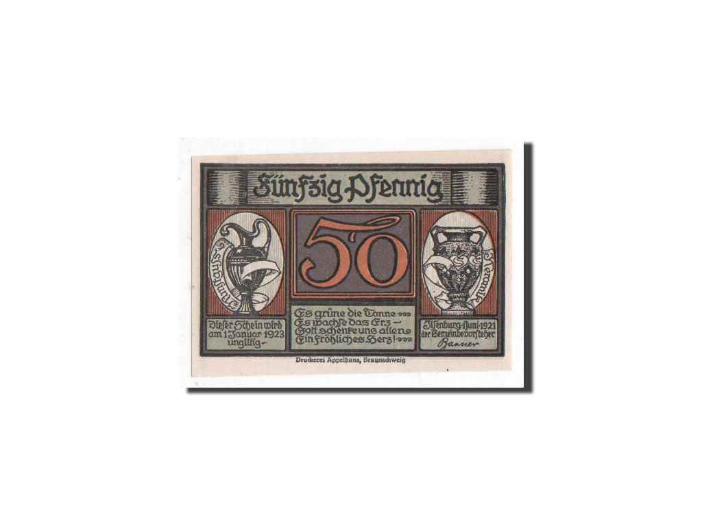 Banknote, Germany, Llsenburg, 50 Pfennig, paysage, 1921, 1921-06-01, UNC(65-70)