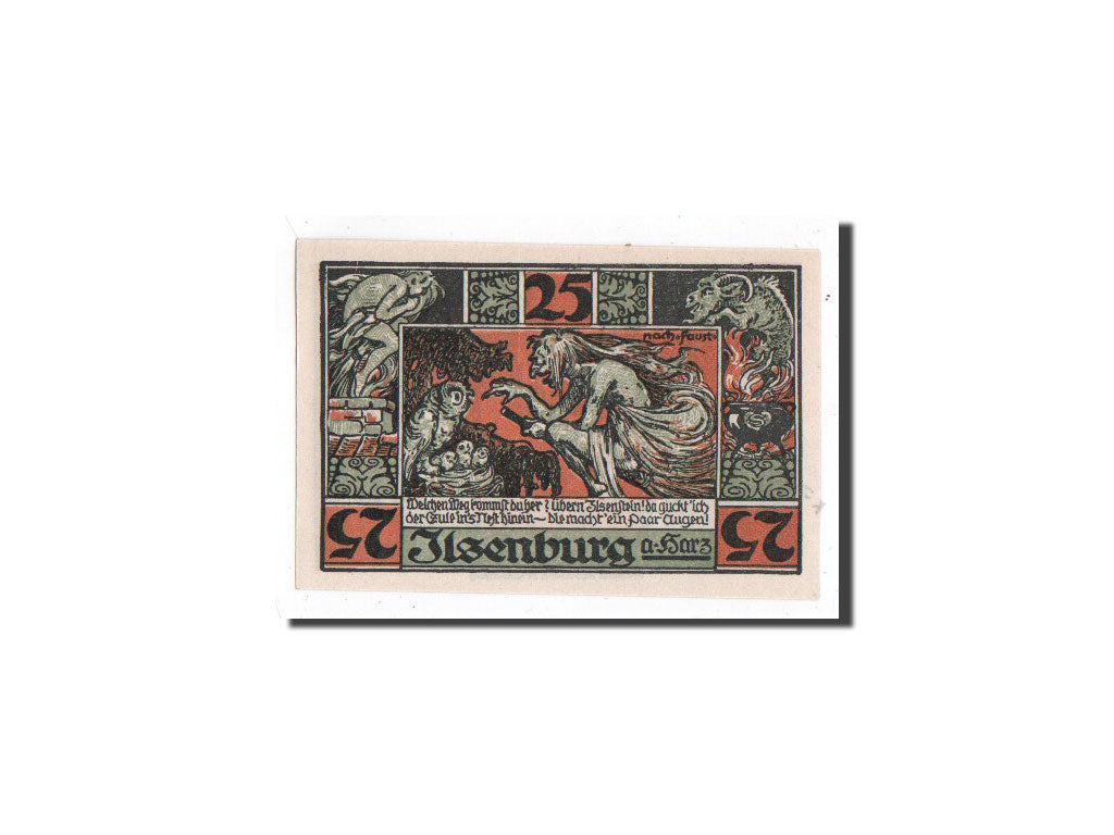 Banknote, Germany, Llsenburg, 25 Pfennig, sorcière, 1921, 1921-06-01