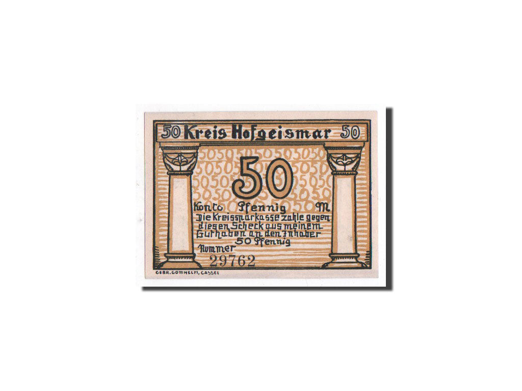 Banknote, Germany, Hofgeismar, 50 Pfennig, Eglise, O.D, Undated, UNC(65-70)