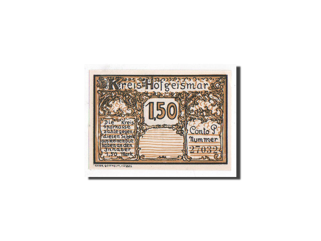 Banknote, Germany, Hofgeismar, 1.5 Mark, château, O.D, Undated, UNC(65-70)