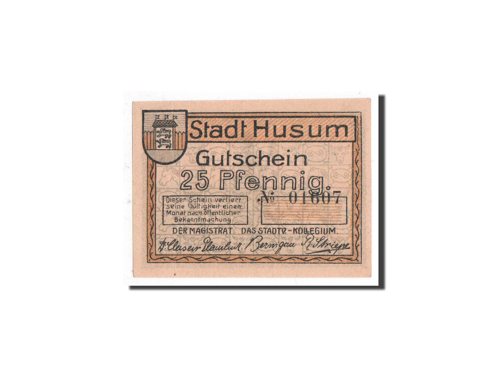 Banknote, Germany, Husum, 25 Pfennig, personnage, O.D, Undated, UNC(65-70)