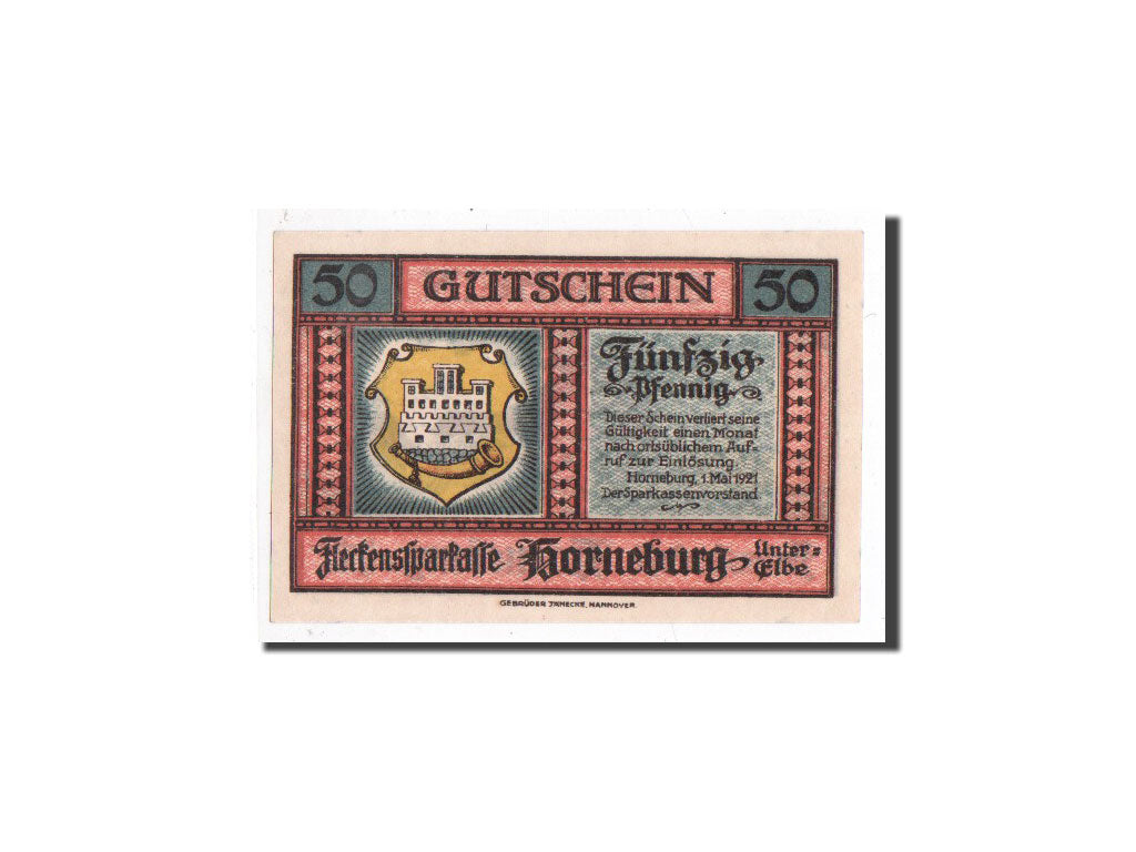Banknote, Germany, Horneburg, 50 Pfennig, ferme, 1921, 1921-05-01, UNC(65-70)