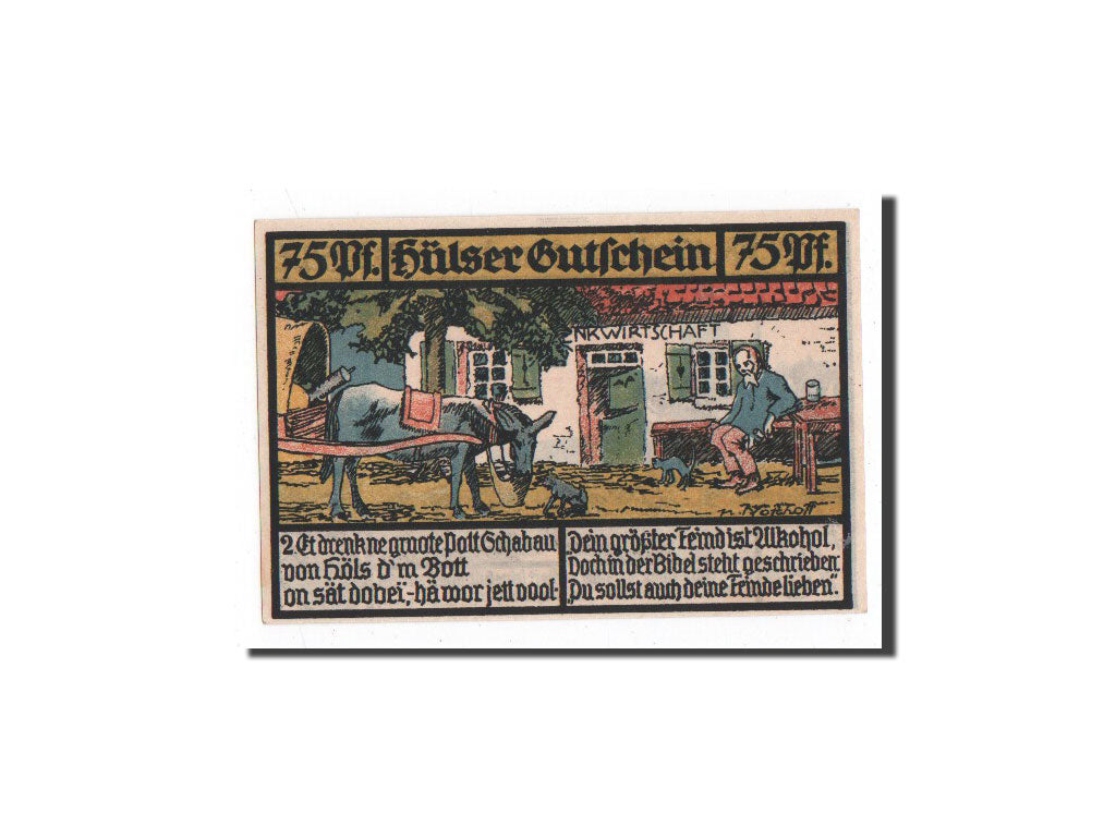 Banknote, Germany, Horneburg, 75 Pfennig, charette, 1921, 1921-05-01