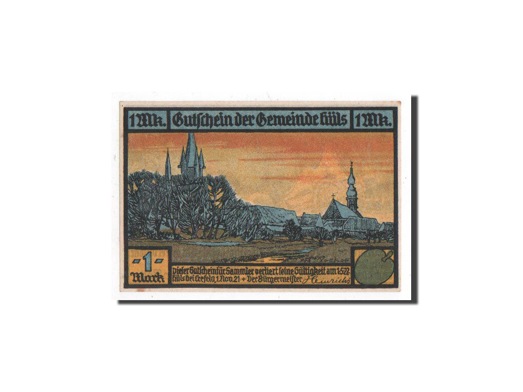 Banknote, Germany, Horneburg, 1 Mark, charette, 1921, 1921-05-01, UNC(65-70)