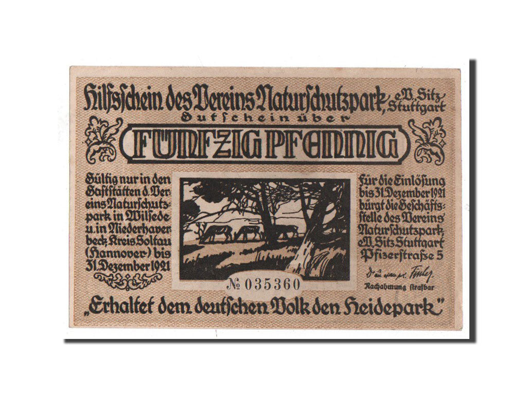 Banknote, Germany, Stuttgart, 1/2 Mark, cavalier, O.D, Undated, UNC(65-70)