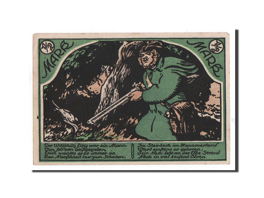 Banknote, Germany, Stuttgart, 1/2 Mark, chasseur, O.D, Undated, UNC(65-70)