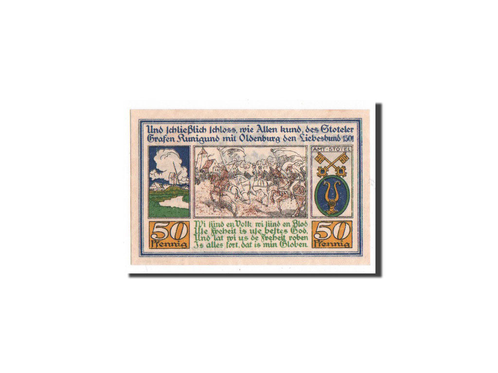Banknote, Germany, Stotel, 50 Pfennig, chevalier, 1921, 1921-02-11, UNC(65-70)