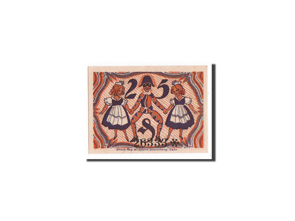 Banknote, Germany, Sonneberg, 25 Pfennig, arlequin, 1921, 1921-01-21