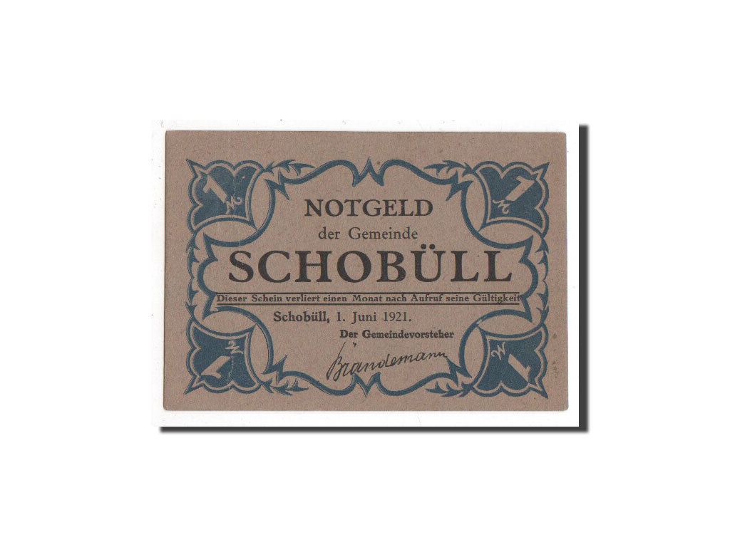 Banknote, Germany, Schobull, 1 Mark, pêcheur, 1921, 1921-06-01, UNC(65-70)